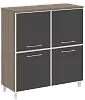Офисный шкаф квадратный закрытый со стеклом (black)